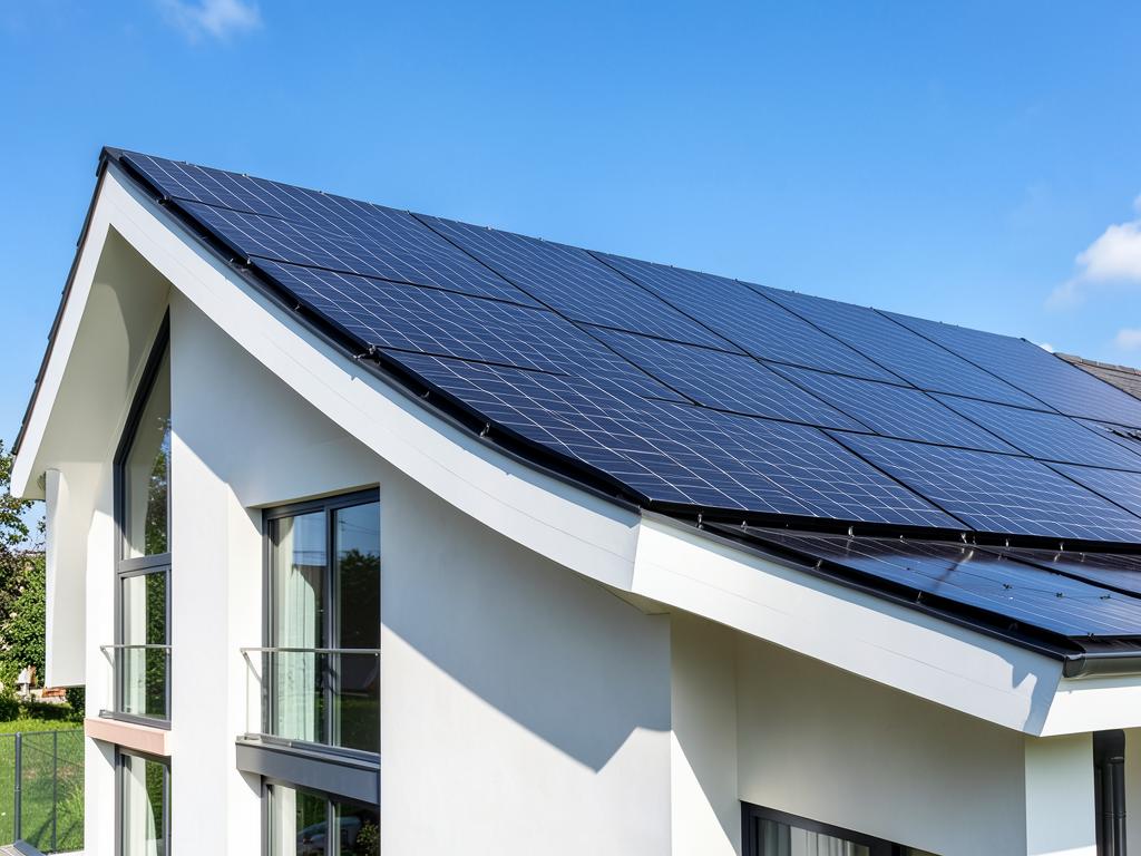 Toiture équipée de panneaux photovoltaïques