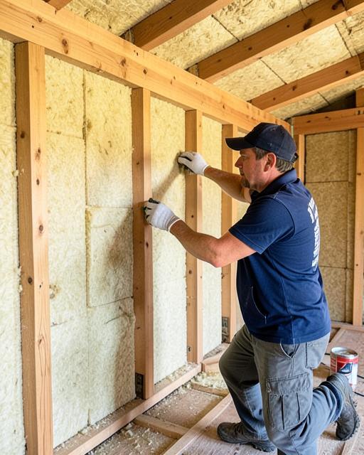 Entrepreneur isolation sur un chantier